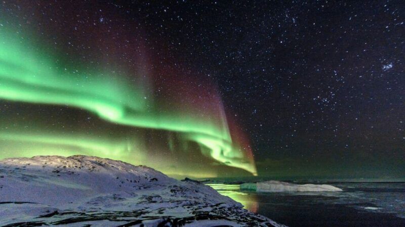 aurora boreal en groenlandia
