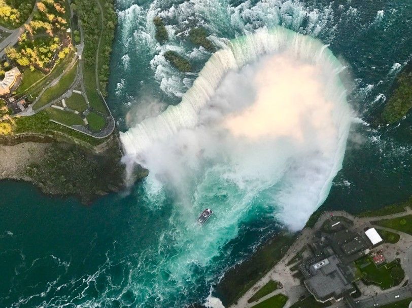 cataratas del niagara vistas desde un plano zenital