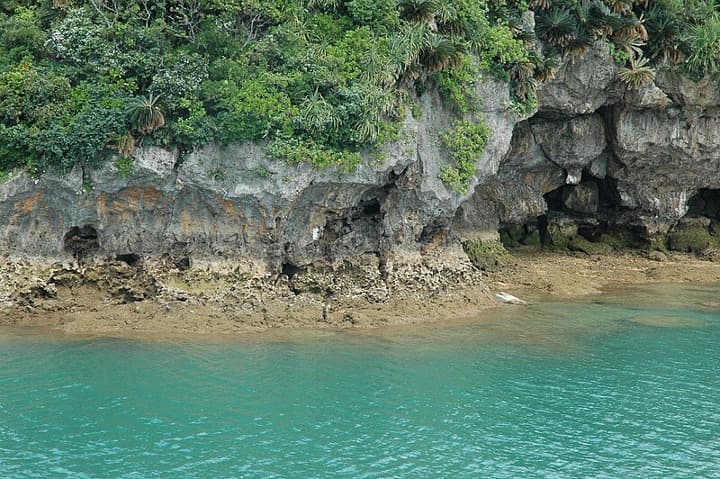playa de la isla de kume, vegetación y roca