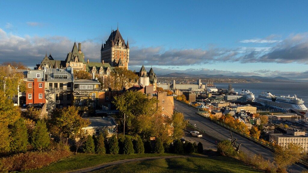 Vista de la ciudad de Quebec y el Château Frontenac